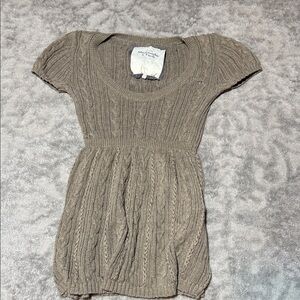 Abercrombie & Fitch Gray Cable Knit Sweater Top Small